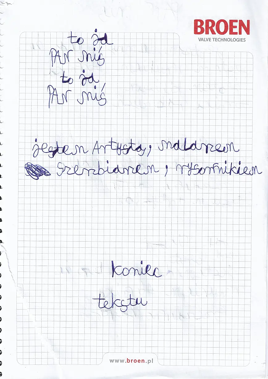 Pan Miś Handwritten Declaration Manuscript
