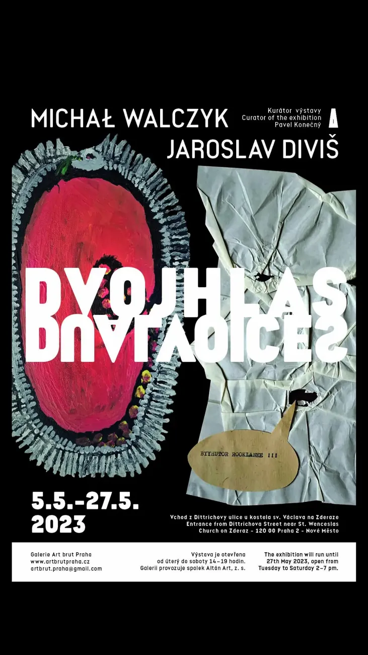 Plakat wystawy Dvojhlas / Dwugłos: Michał Walczyk i Jaroslav Diviš